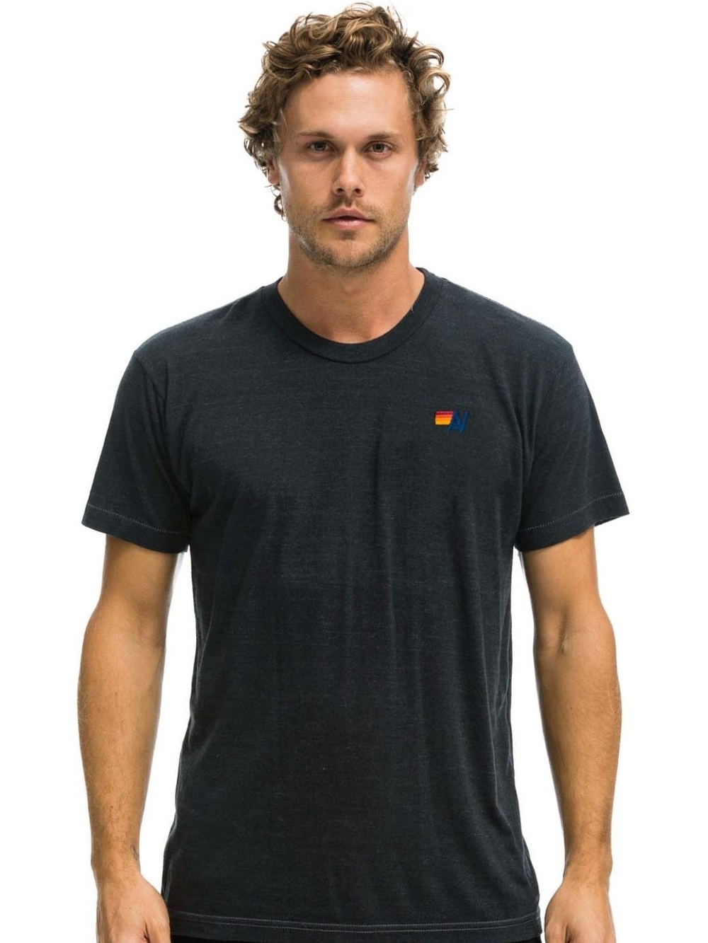 Men's Aviator Nation Basic Tee Charcoal with Small Chest Logo